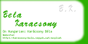 bela karacsony business card